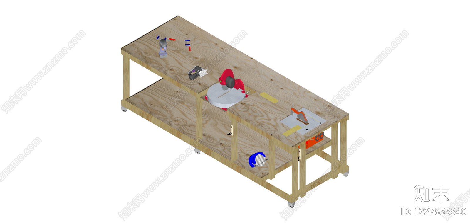 带工具的多功能木工工作台SU模型下载【ID:1227855340】
