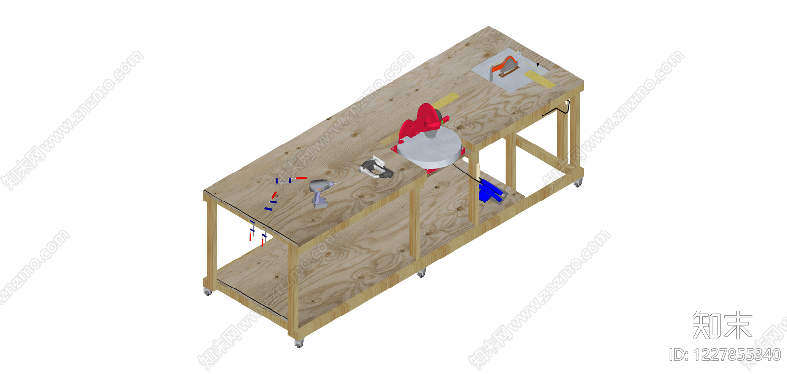 带工具的多功能木工工作台SU模型下载【ID:1227855340】