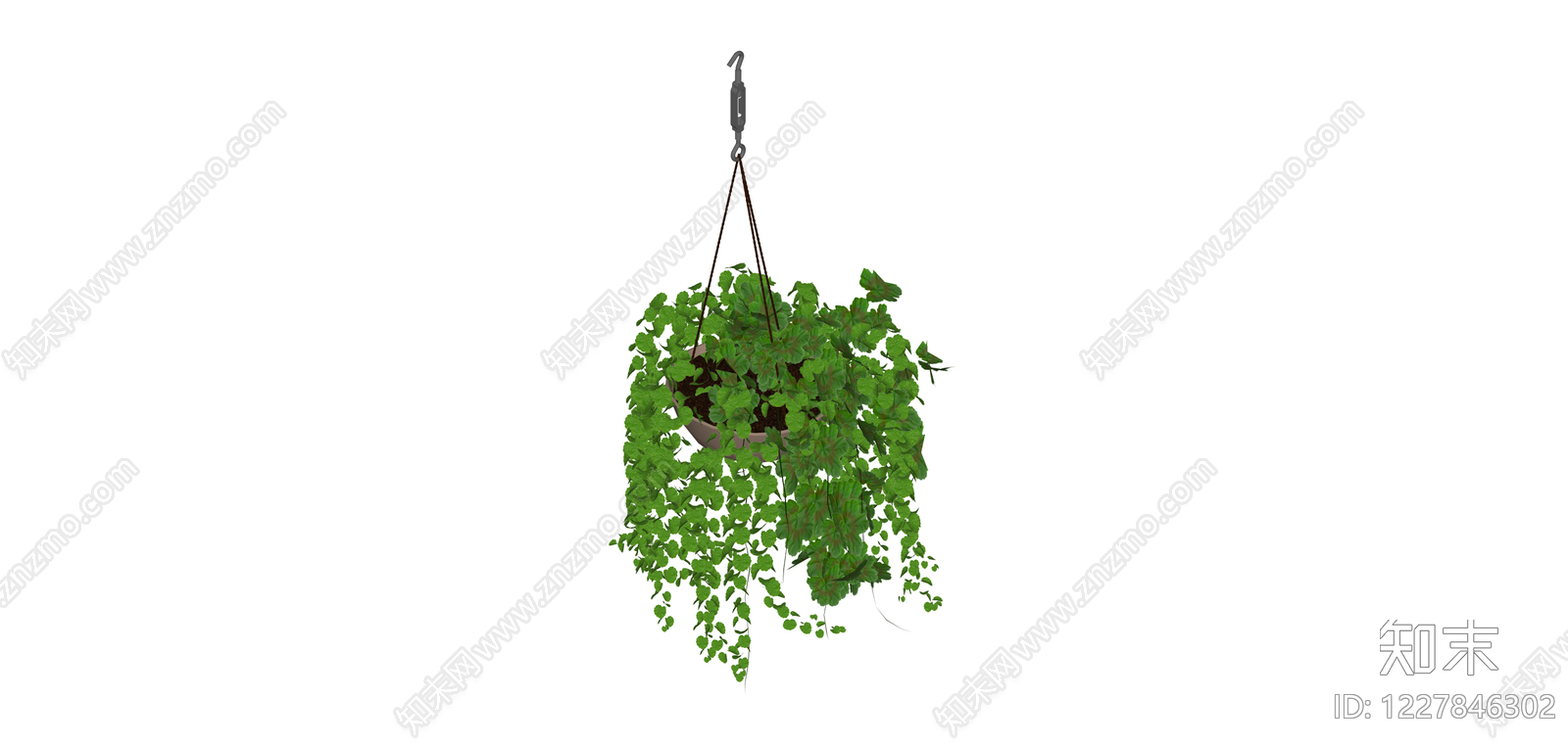 悬挂式绿植盆栽SU模型下载【ID:1227846302】