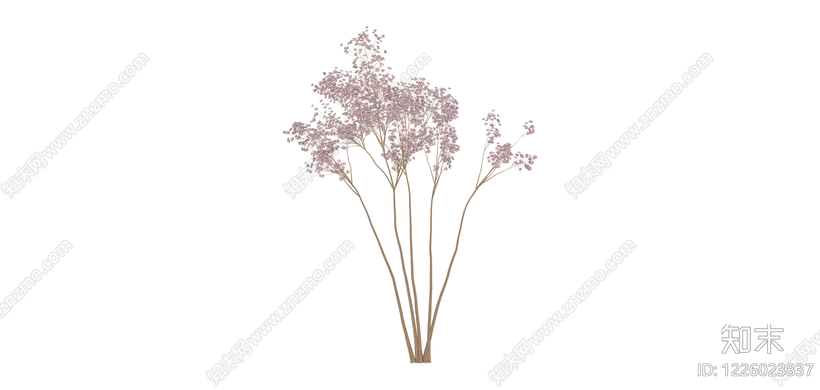 粉色干花花艺组合SU模型下载【ID:1226023837】