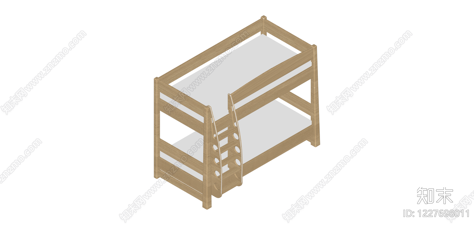 原木色双层床SU模型下载【ID:1227698011】