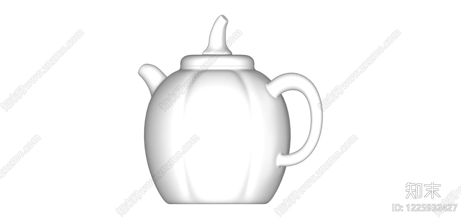 白色南瓜造型茶壶SU模型下载【ID:1225932427】