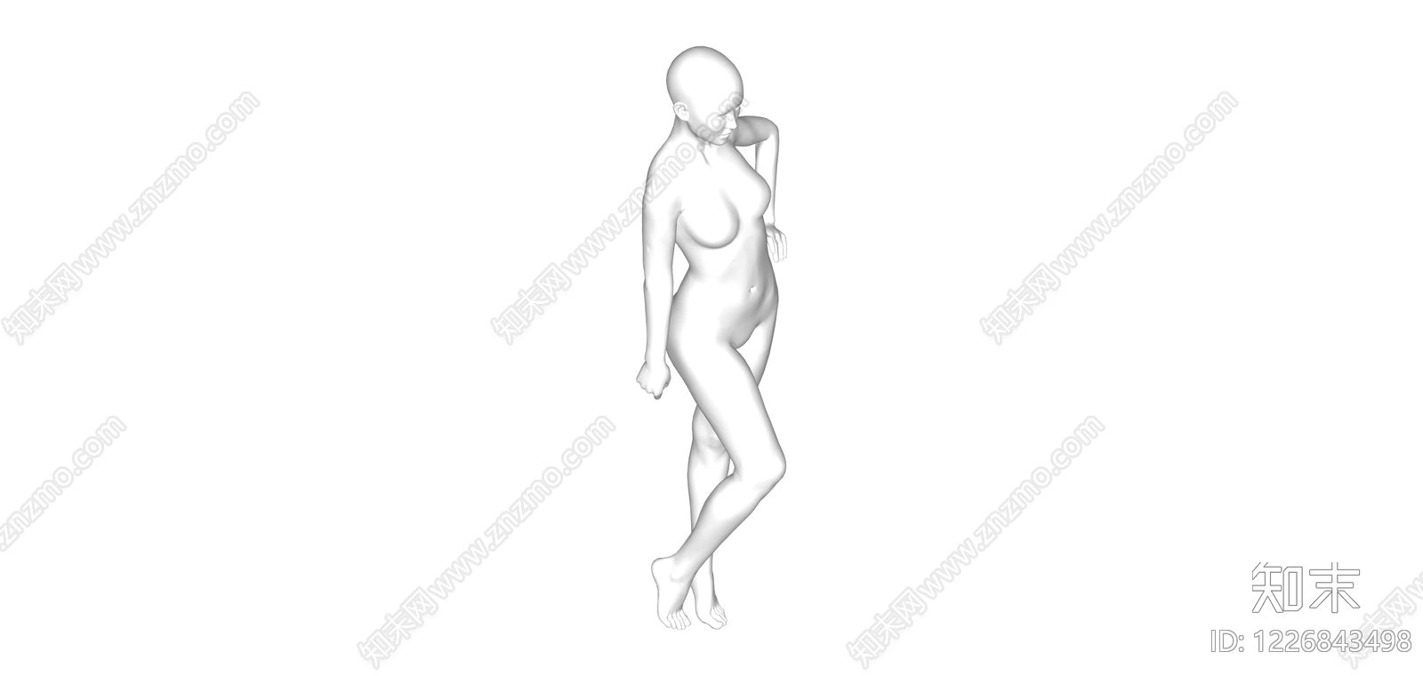 女性人体白模SU模型下载【ID:1226843498】