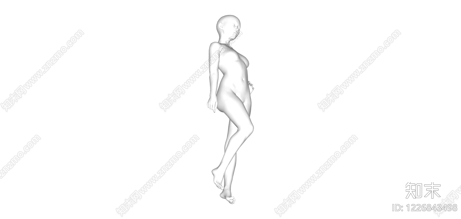 女性人体白模SU模型下载【ID:1226843498】