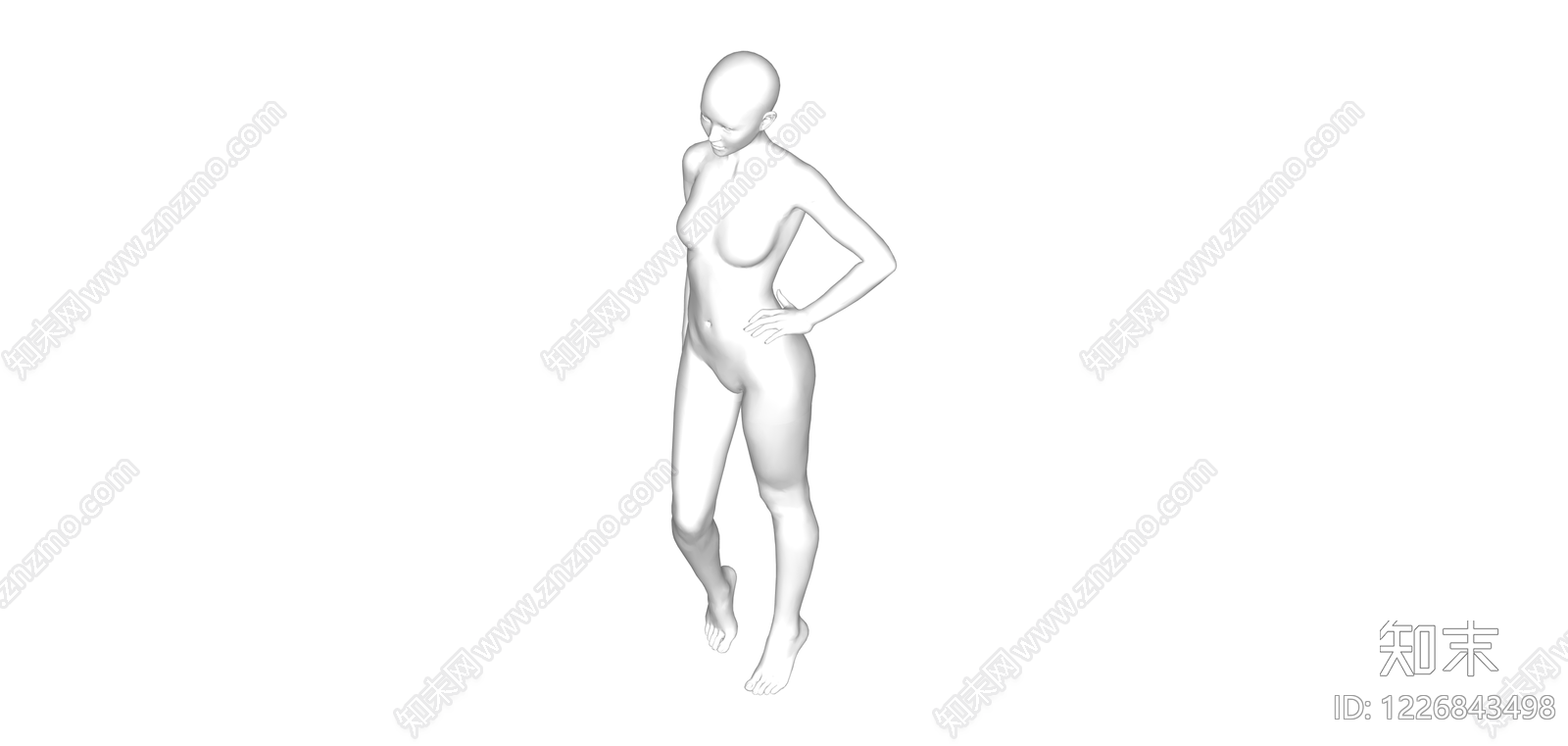 女性人体白模SU模型下载【ID:1226843498】
