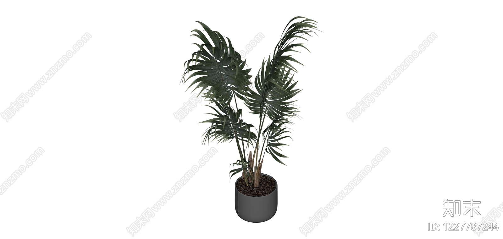 带盆绿植盆栽模型SU模型下载【ID:1227787244】