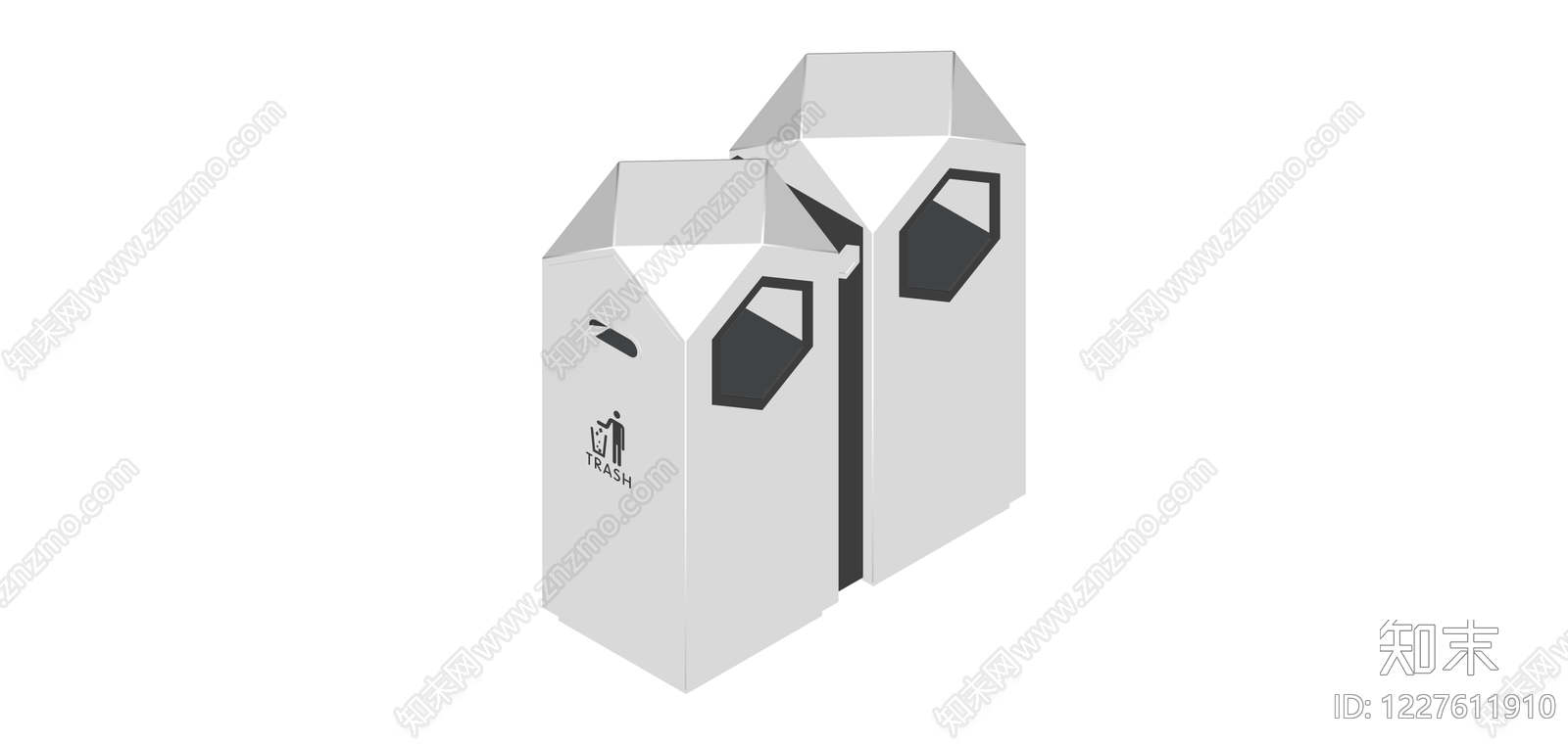 双桶分类垃圾桶SU模型下载【ID:1227611910】