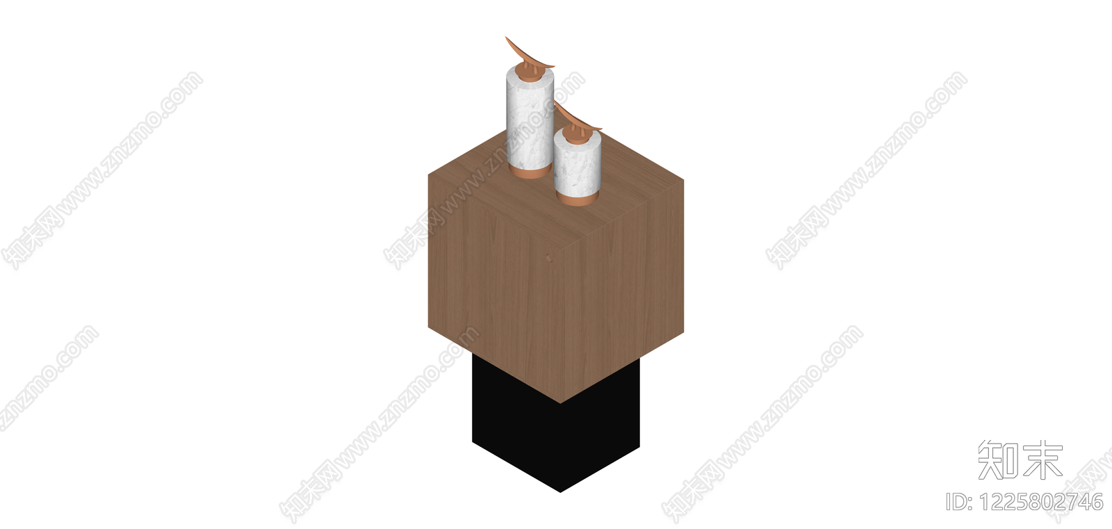 双柱式日式景观灯SU模型下载【ID:1225802746】