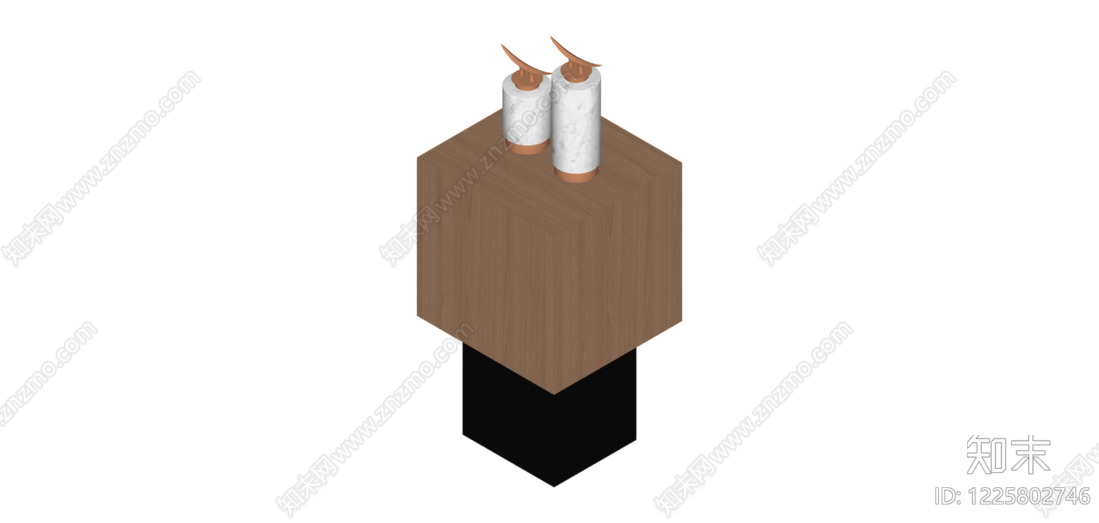 双柱式日式景观灯SU模型下载【ID:1225802746】
