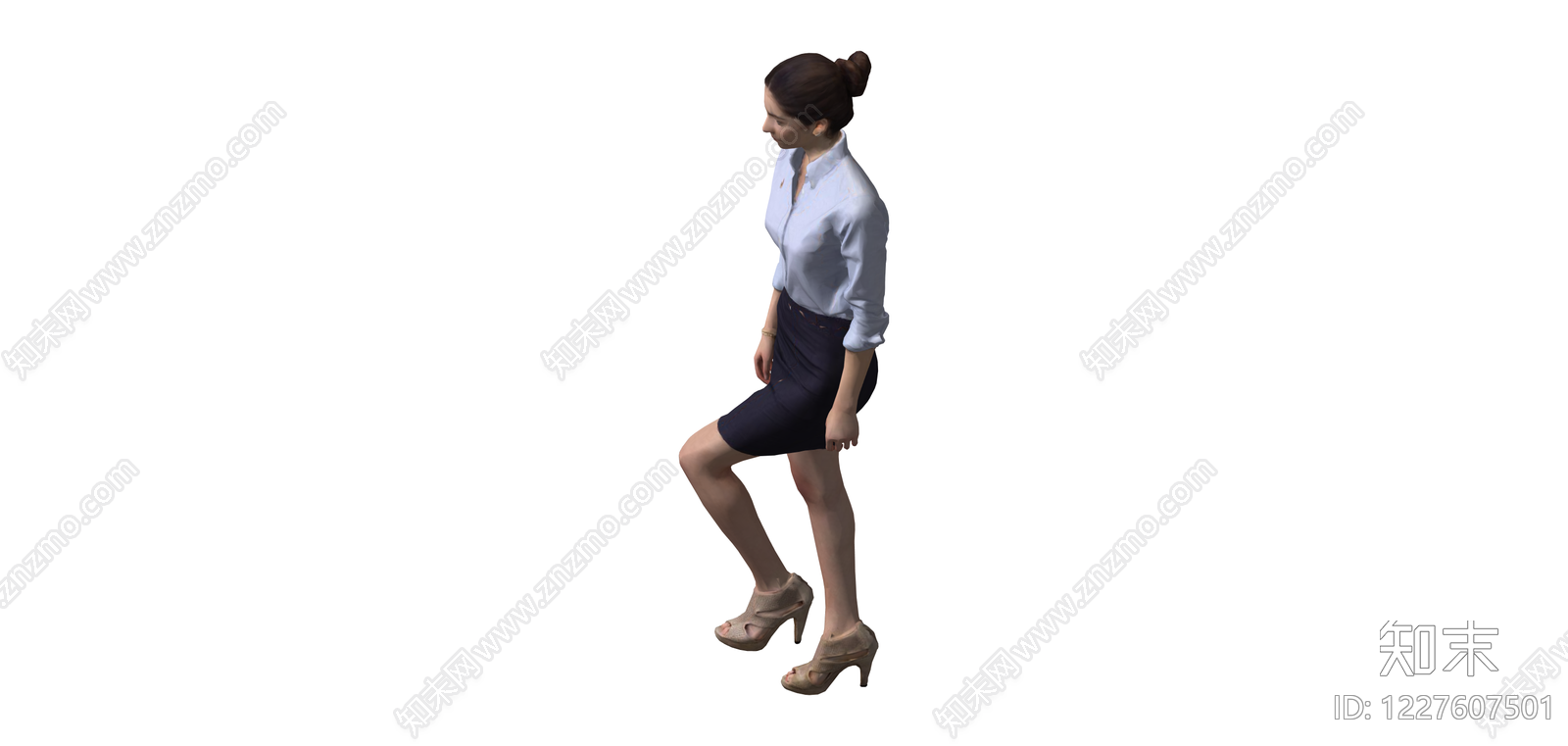 商务女性全身模型SU模型下载【ID:1227607501】