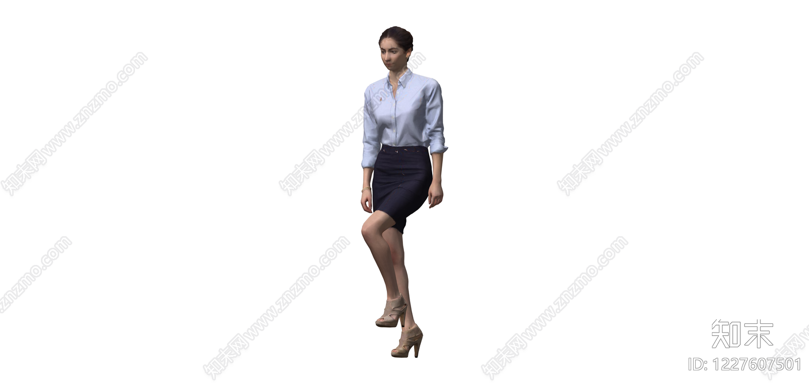 商务女性全身模型SU模型下载【ID:1227607501】