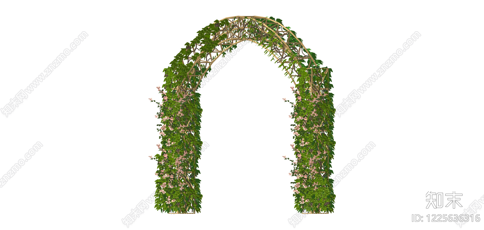 带花藤蔓藤拱门SU模型下载【ID:1225636316】