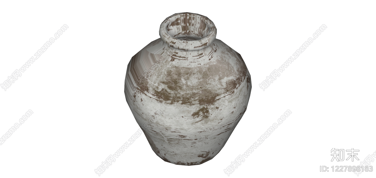 做旧纹理陶罐SU模型下载【ID:1227898183】
