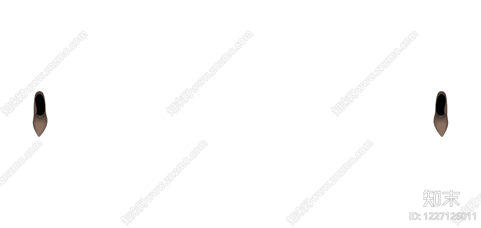 棕色高跟短靴SU模型下载【ID:1227126011】