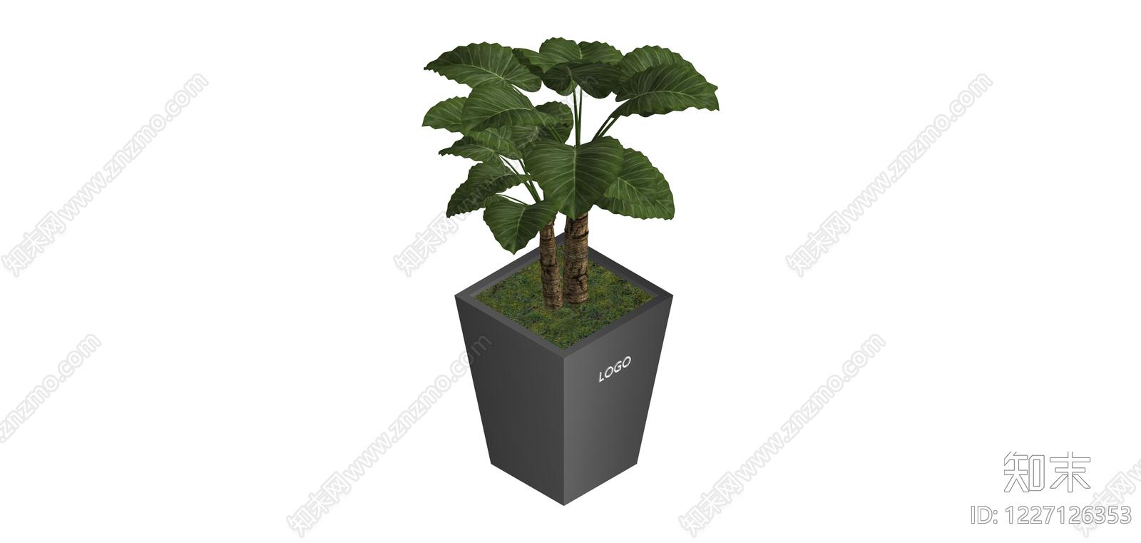 带盆绿植盆栽组合SU模型下载【ID:1227126353】