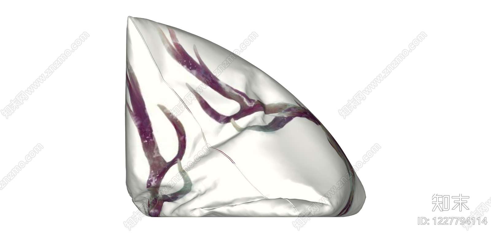 白色印花抱枕SU模型下载【ID:1227794114】