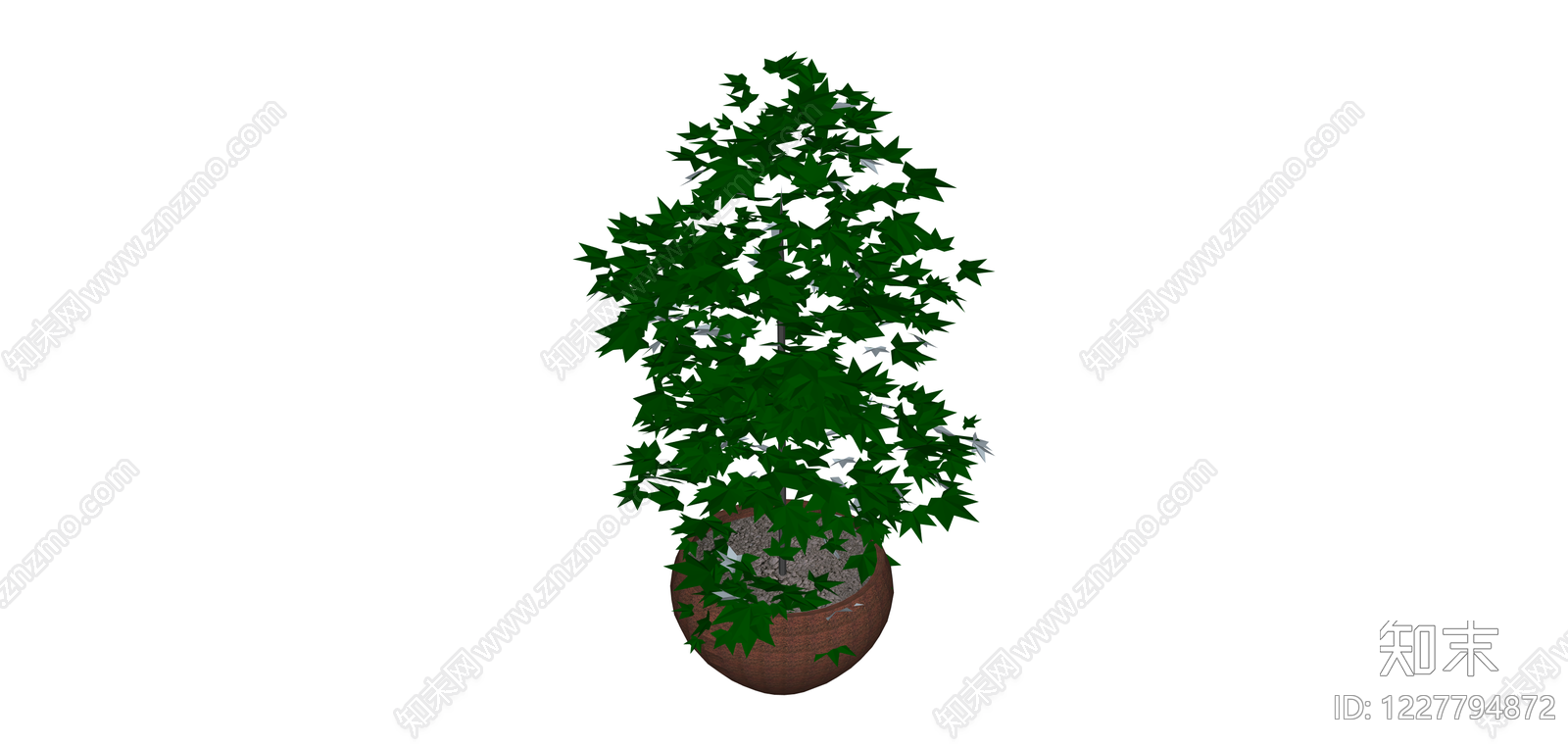 带盆盆栽绿植SU模型下载【ID:1227794872】