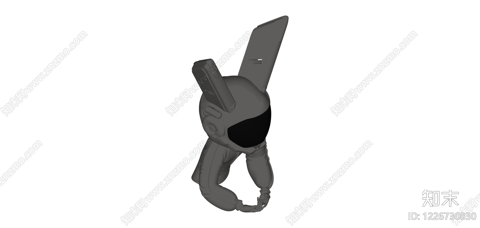 兔耳宇航员白模SU模型下载【ID:1226730830】