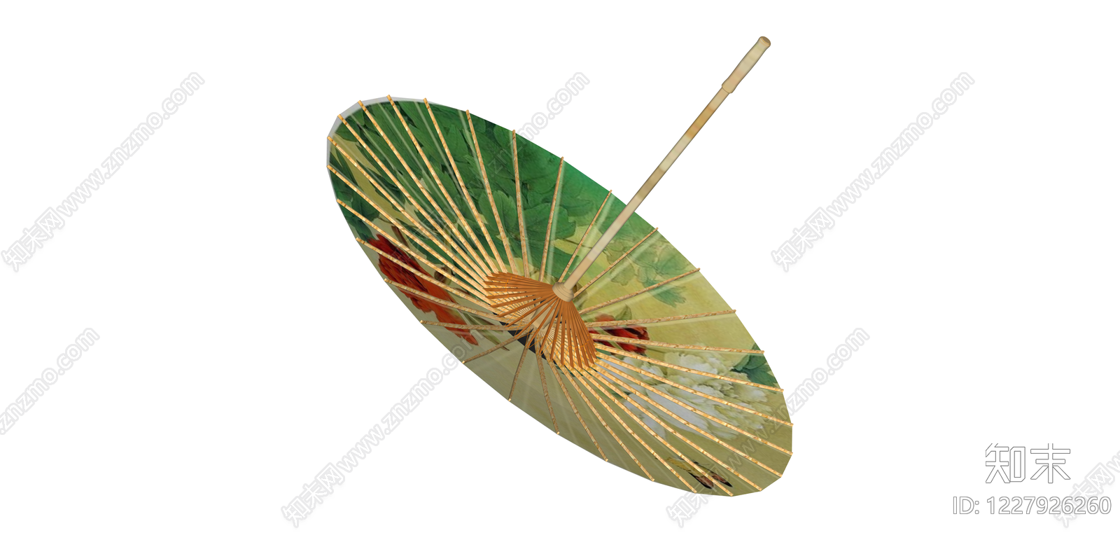 彩绘花卉油纸伞SU模型下载【ID:1227926260】
