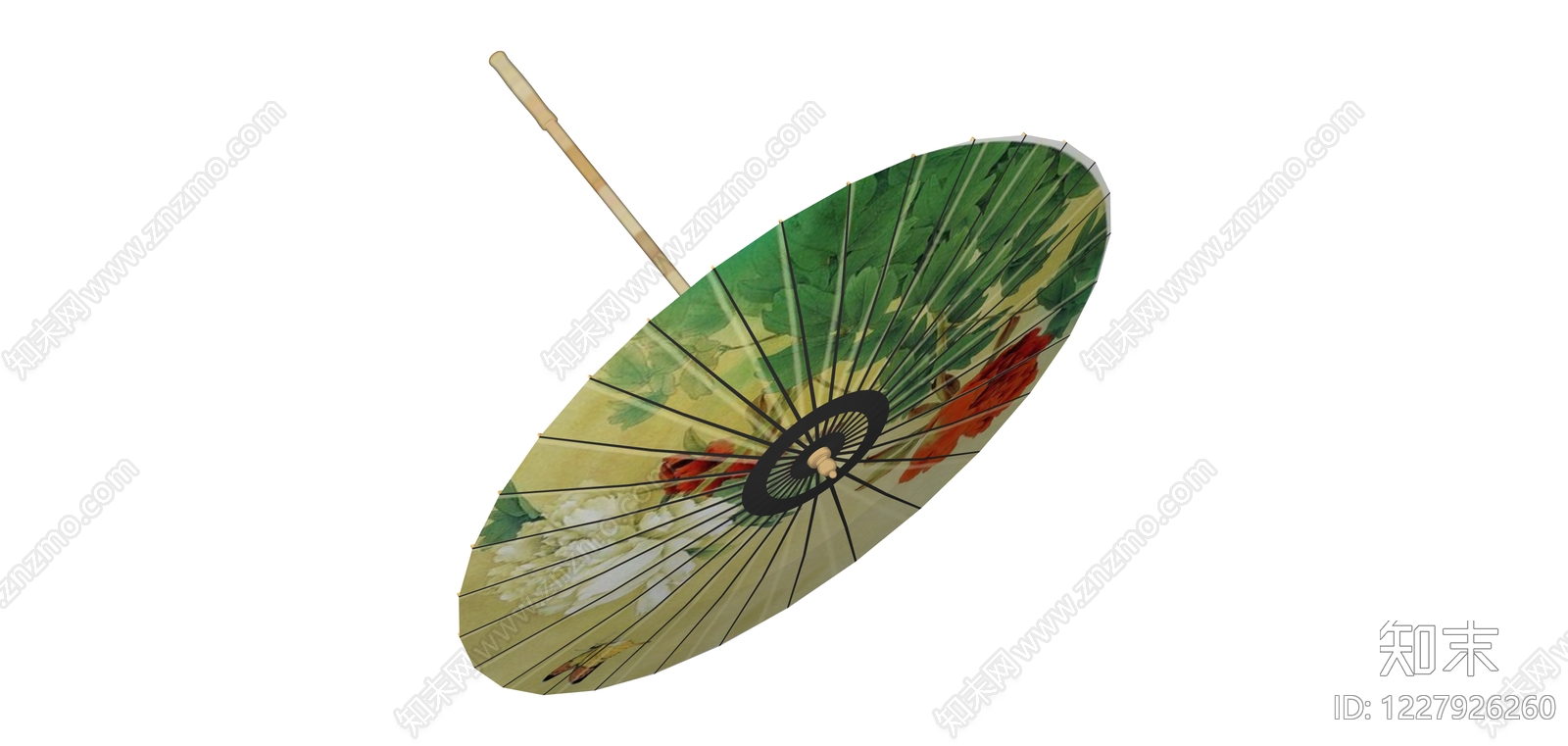彩绘花卉油纸伞SU模型下载【ID:1227926260】