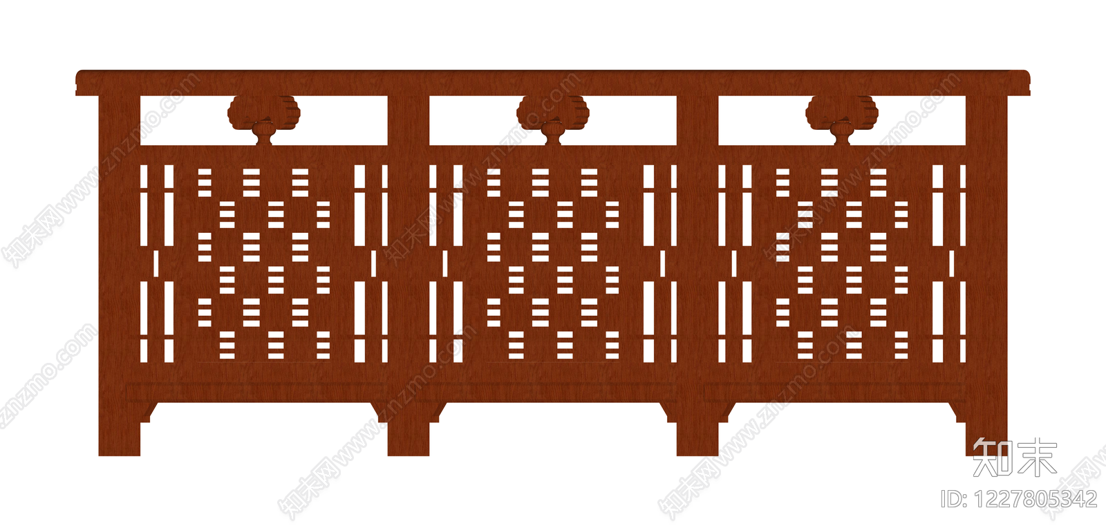 中式木质镂空护栏SU模型下载【ID:1227805342】