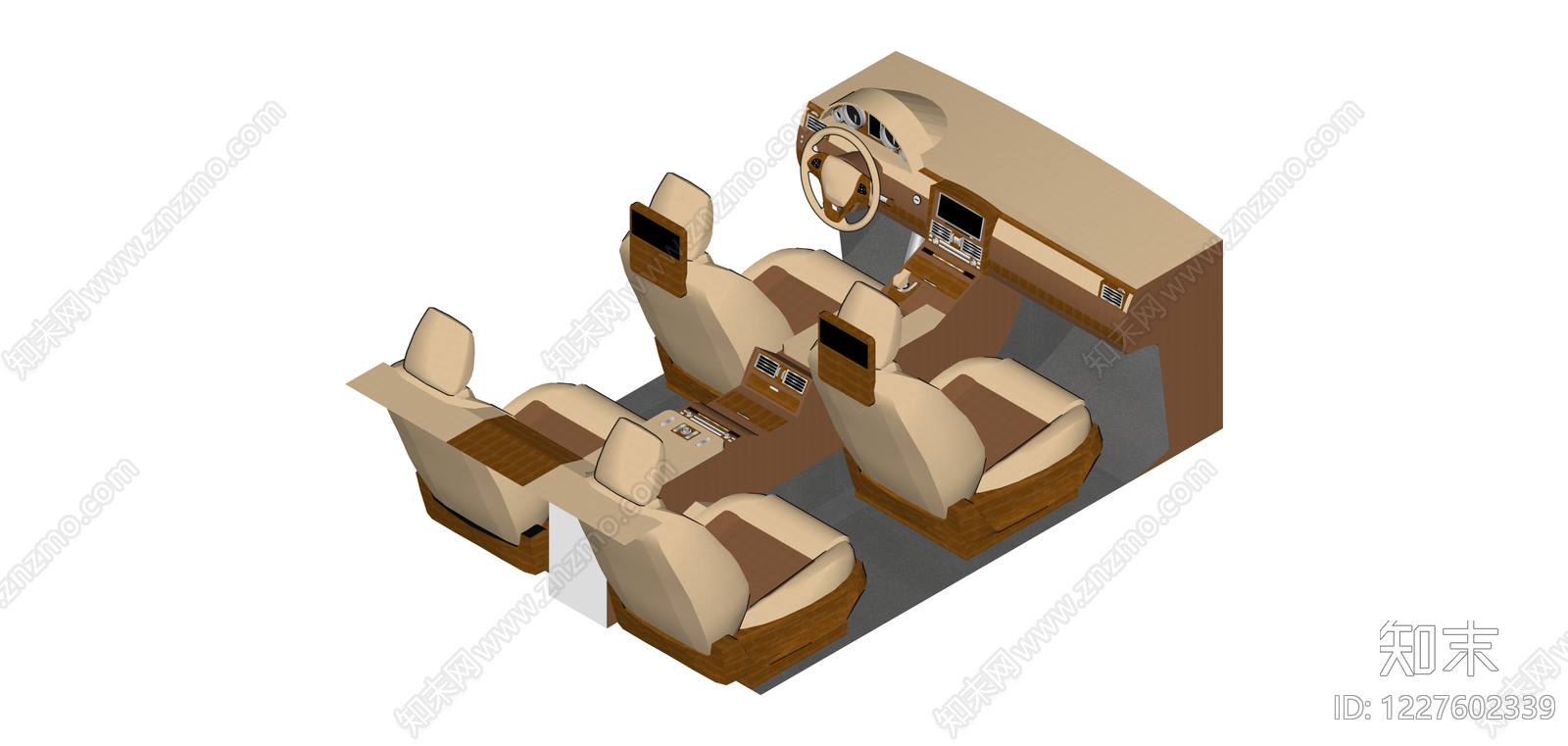 豪华商务车内饰模型SU模型下载【ID:1227602339】