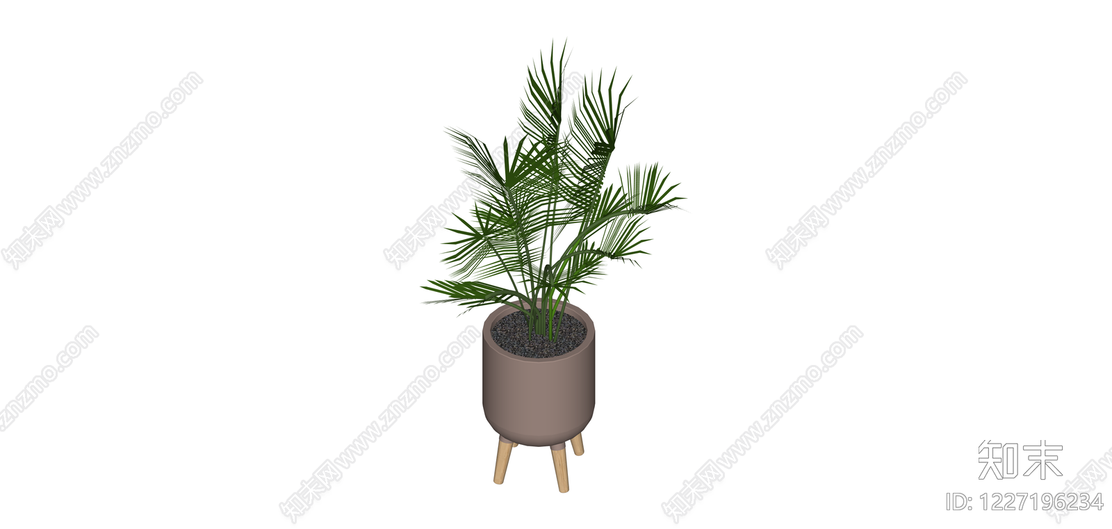 带盆绿植盆栽SU模型下载【ID:1227196234】