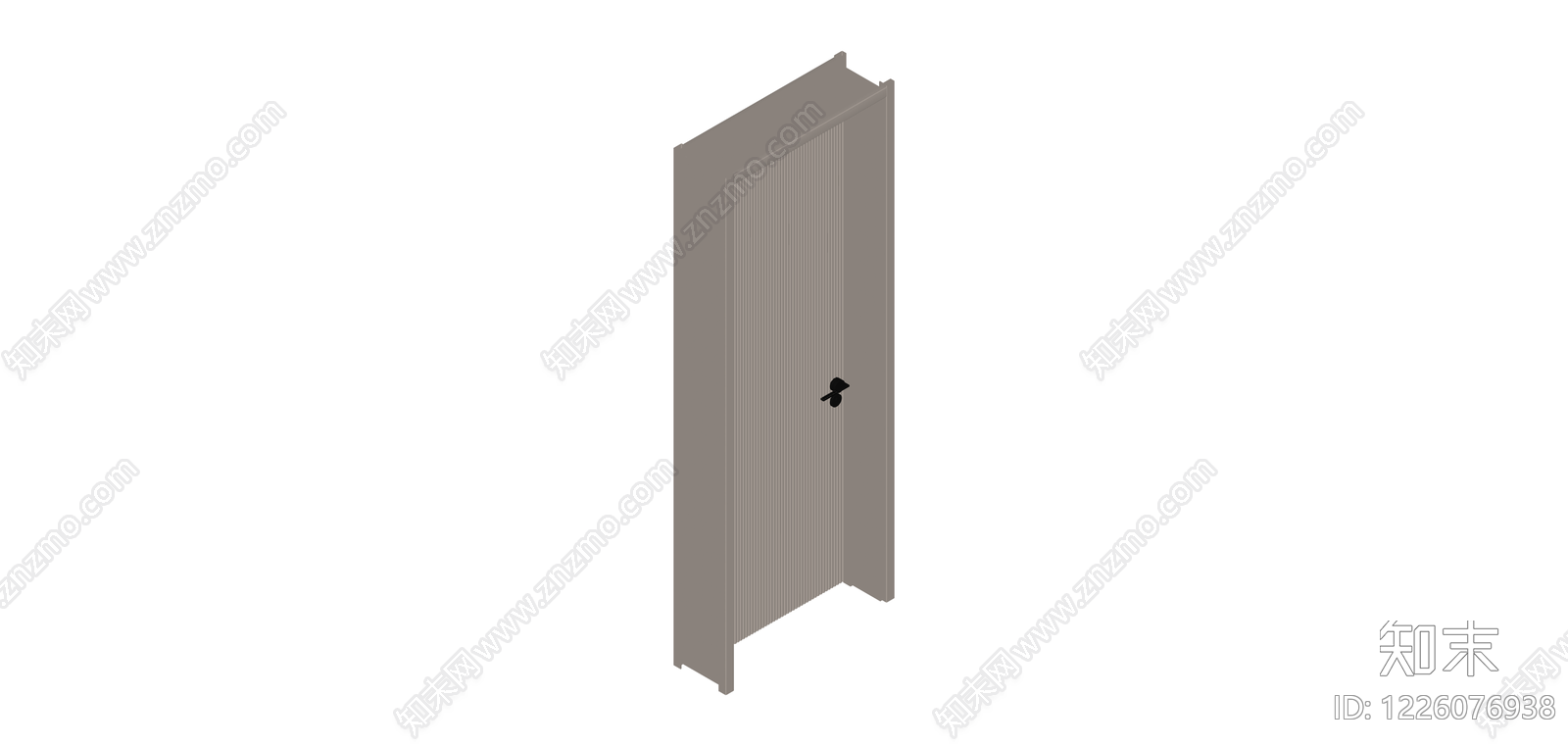 灰色竖纹室内门SU模型下载【ID:1226076938】