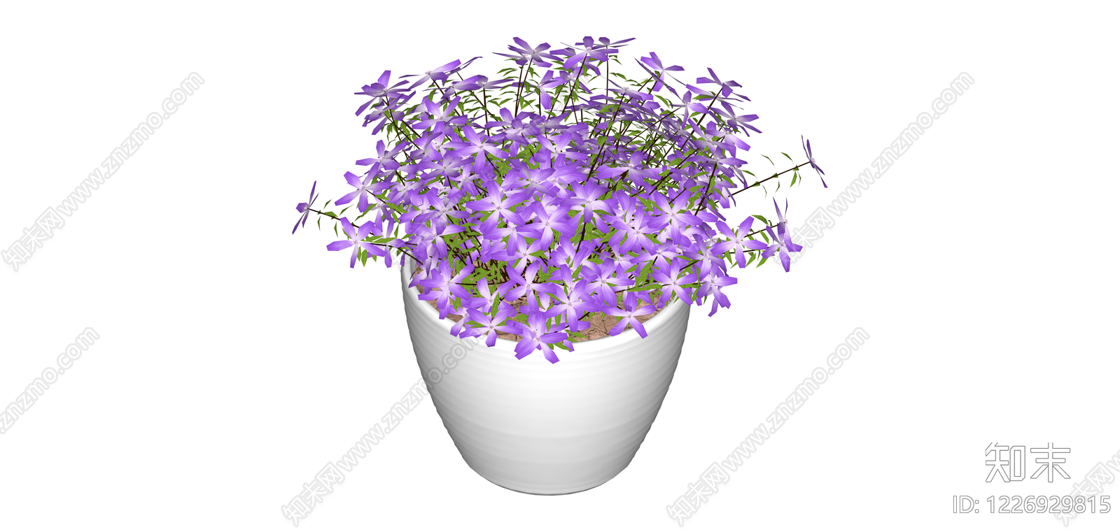 紫色花卉盆栽SU模型下载【ID:1226929815】