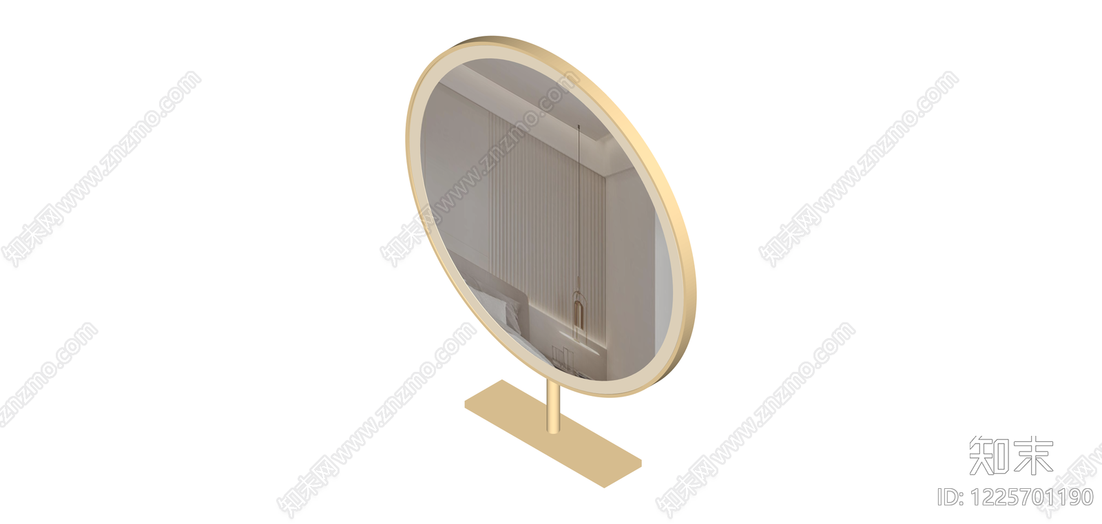 金色LED化妆镜SU模型下载【ID:1225701190】