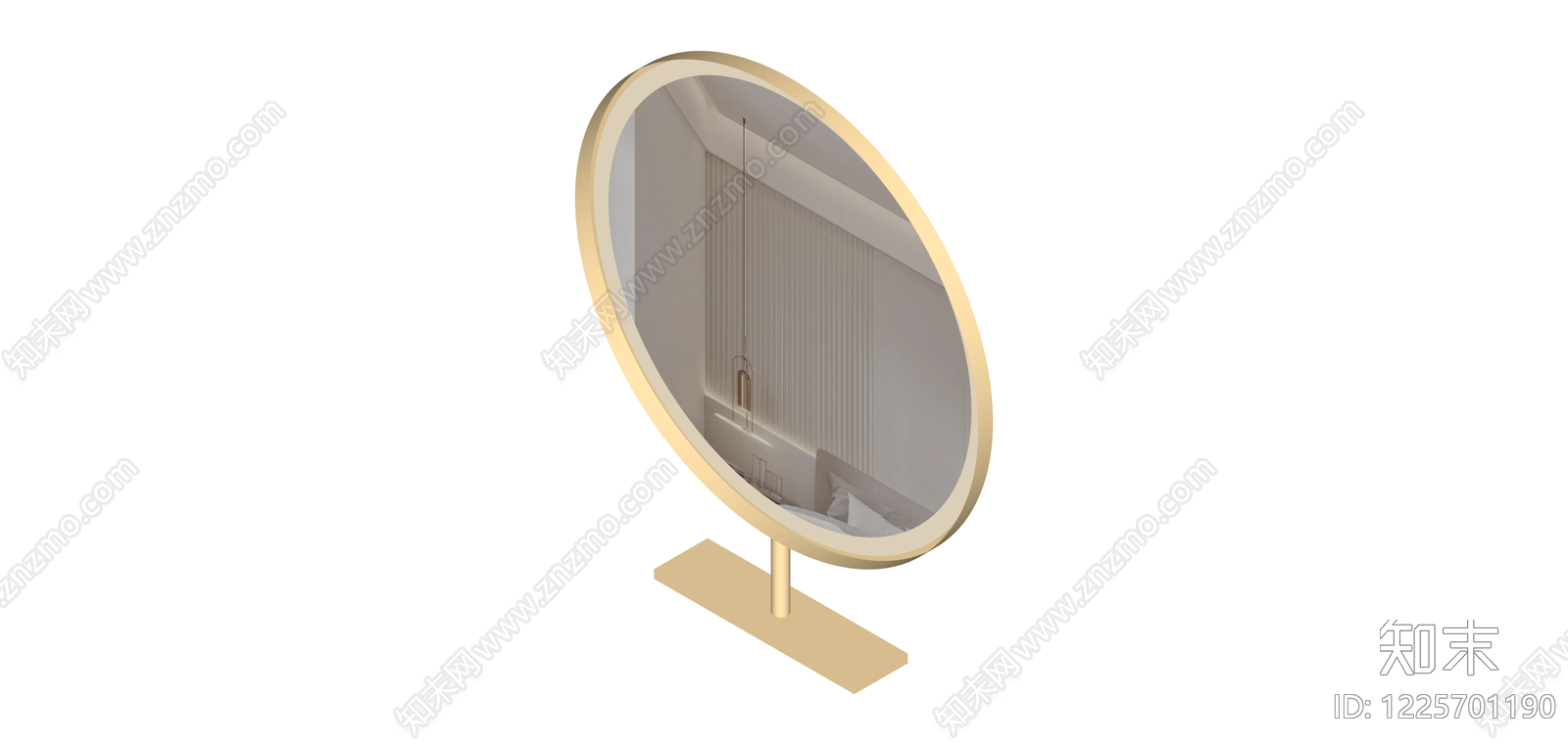 金色LED化妆镜SU模型下载【ID:1225701190】