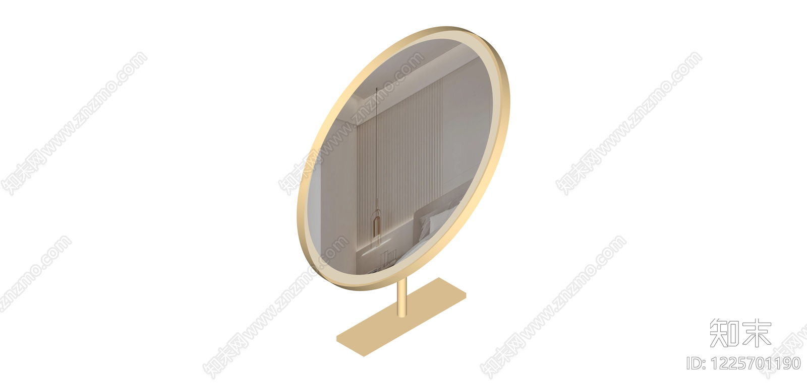 金色LED化妆镜SU模型下载【ID:1225701190】