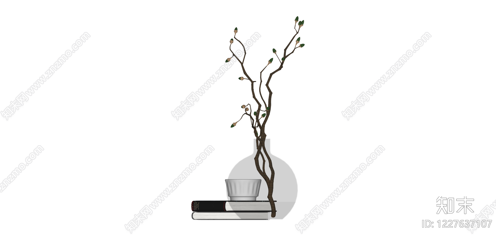 花艺植物书籍组合SU模型下载【ID:1227637107】