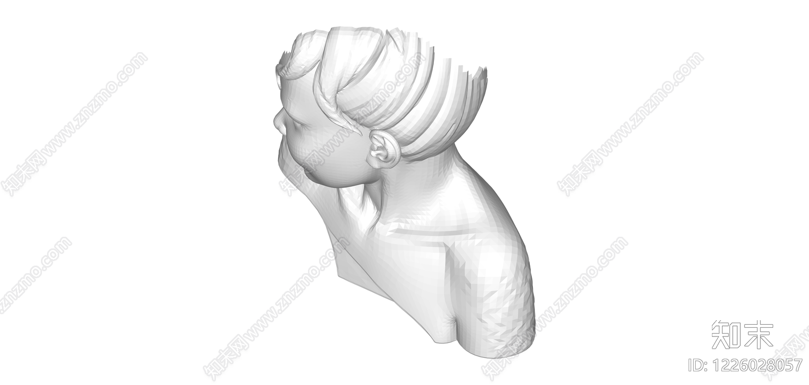 人物雕塑半身像SU模型下载【ID:1226028057】