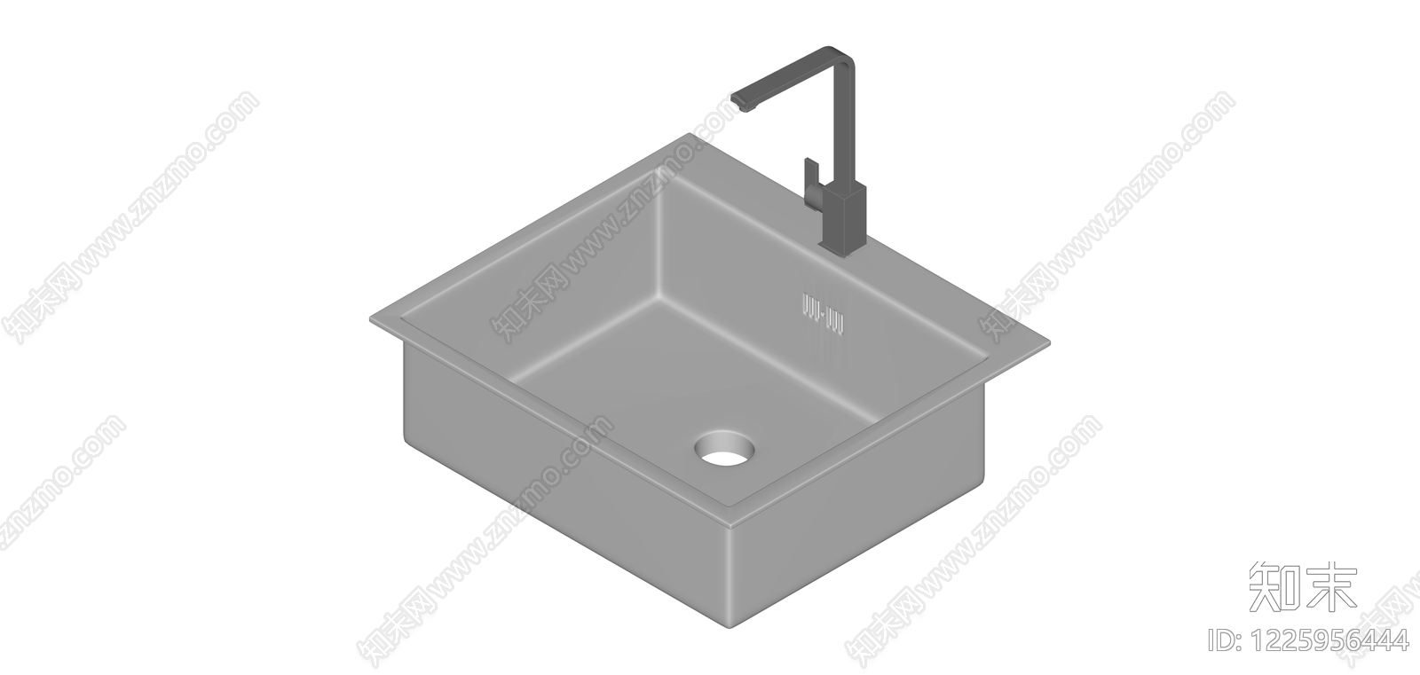 单槽厨房水槽龙头SU模型下载【ID:1225956444】