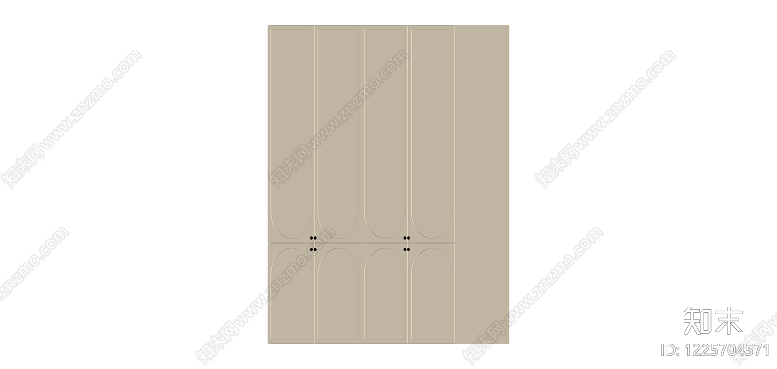 四门米色储物柜SU模型下载【ID:1225704571】