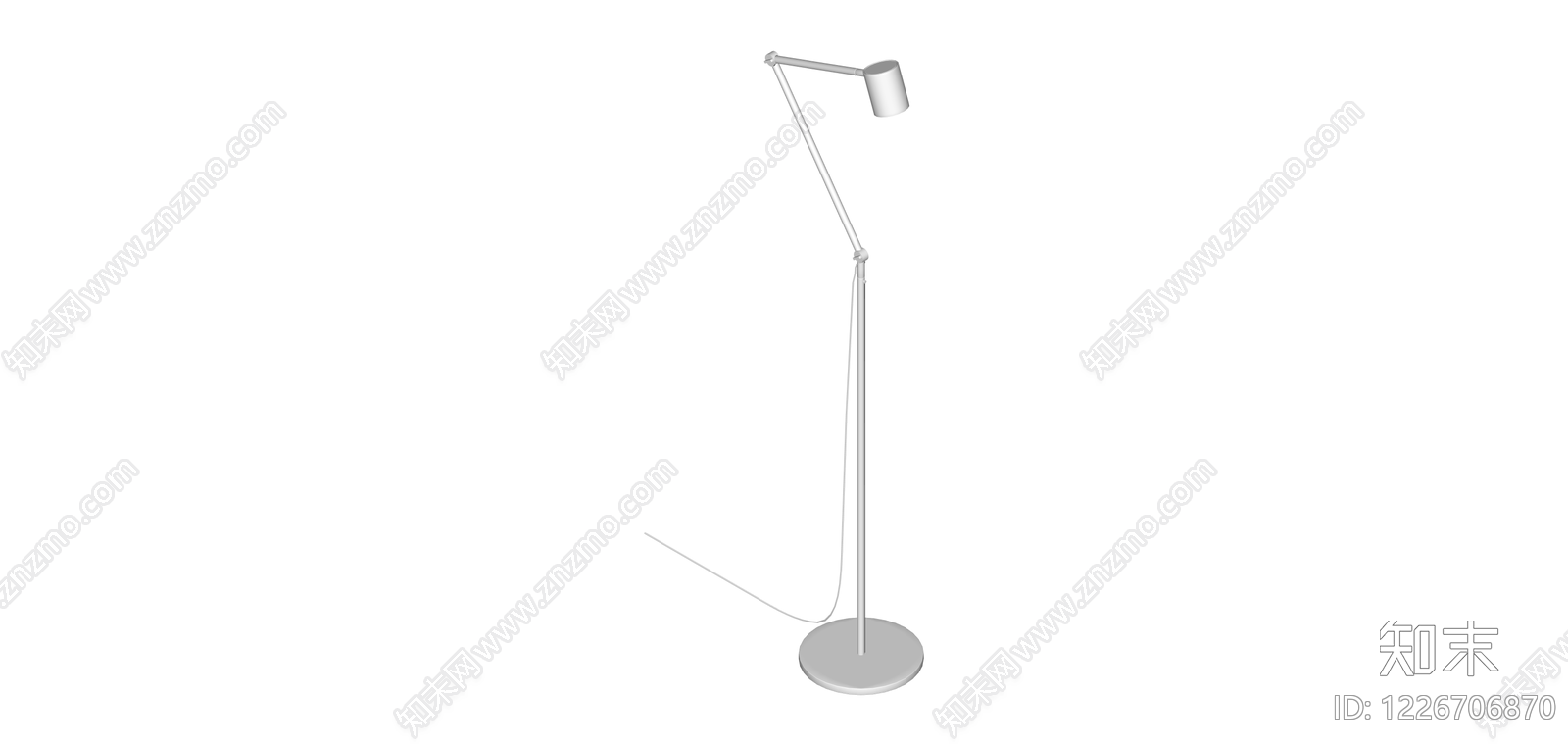 白色简约落地灯SU模型下载【ID:1226706870】