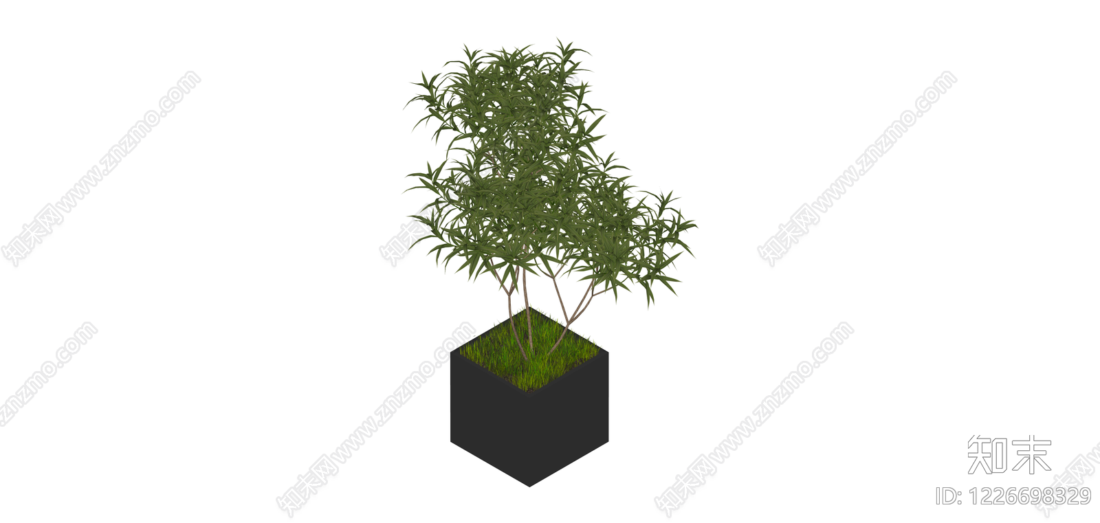 带盆绿植盆栽SU模型下载【ID:1226698329】