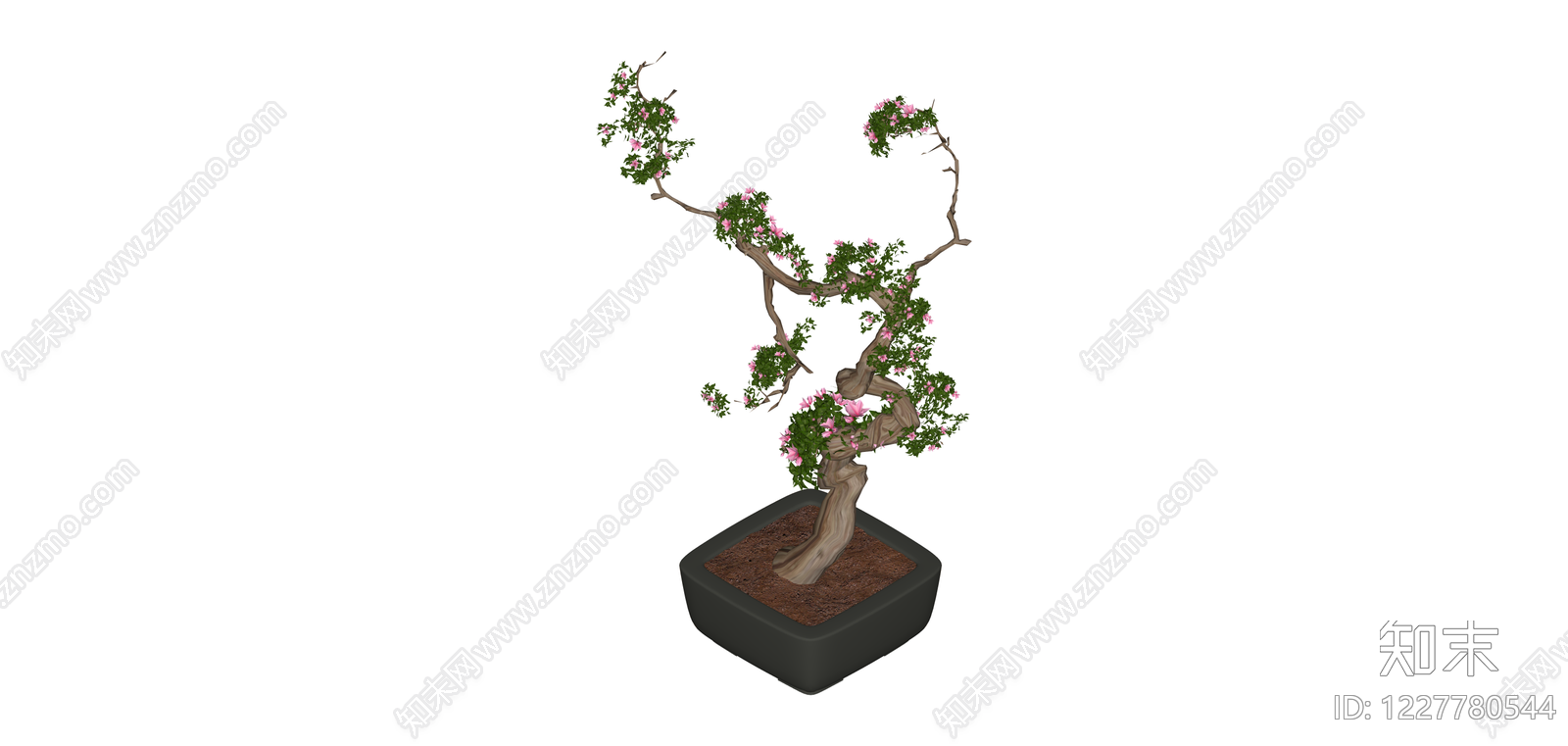 开花盆景盆栽SU模型下载【ID:1227780544】