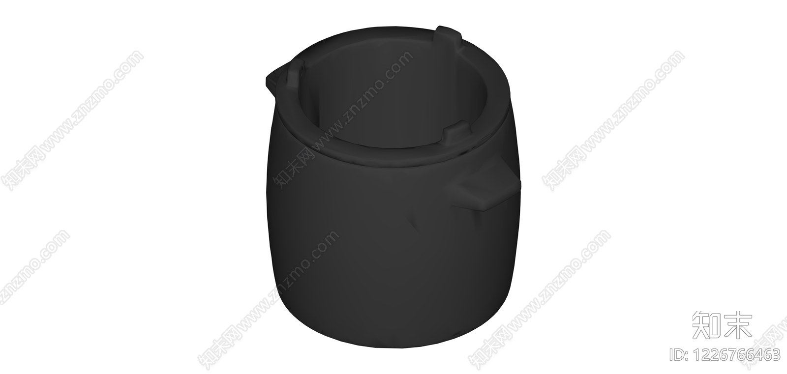 黑色带盖容器/垃圾桶SU模型下载【ID:1226766463】