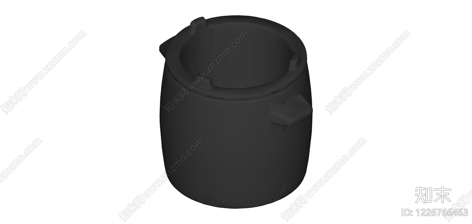 黑色带盖容器/垃圾桶SU模型下载【ID:1226766463】