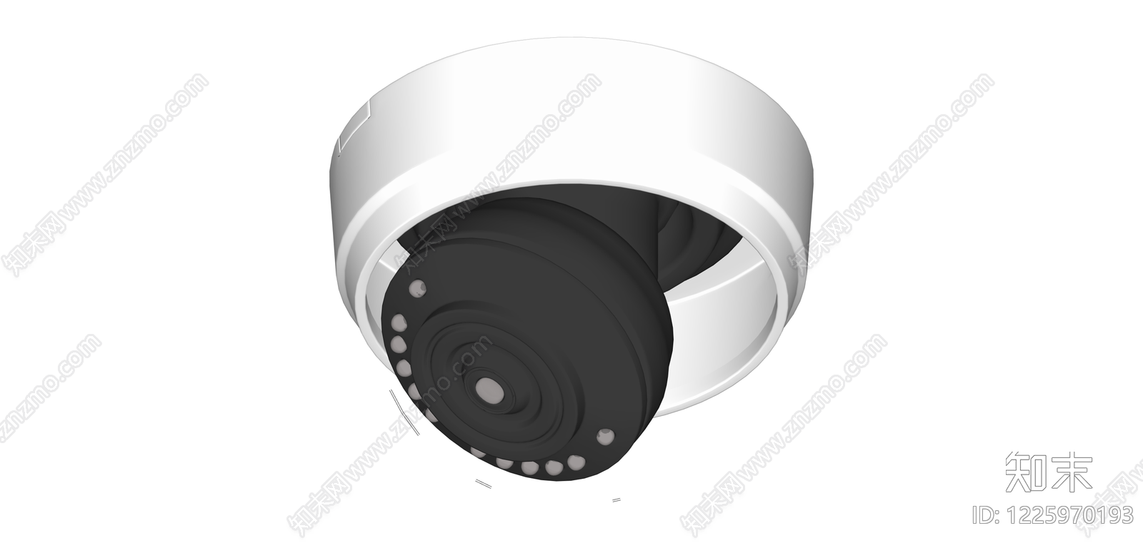 白色圆顶安防摄像头SU模型下载【ID:1225970193】