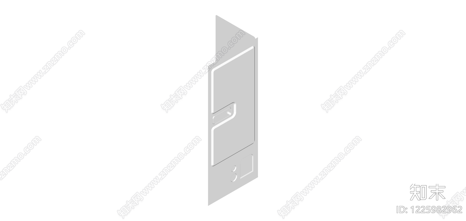 白色极简单开门SU模型下载【ID:1225982962】