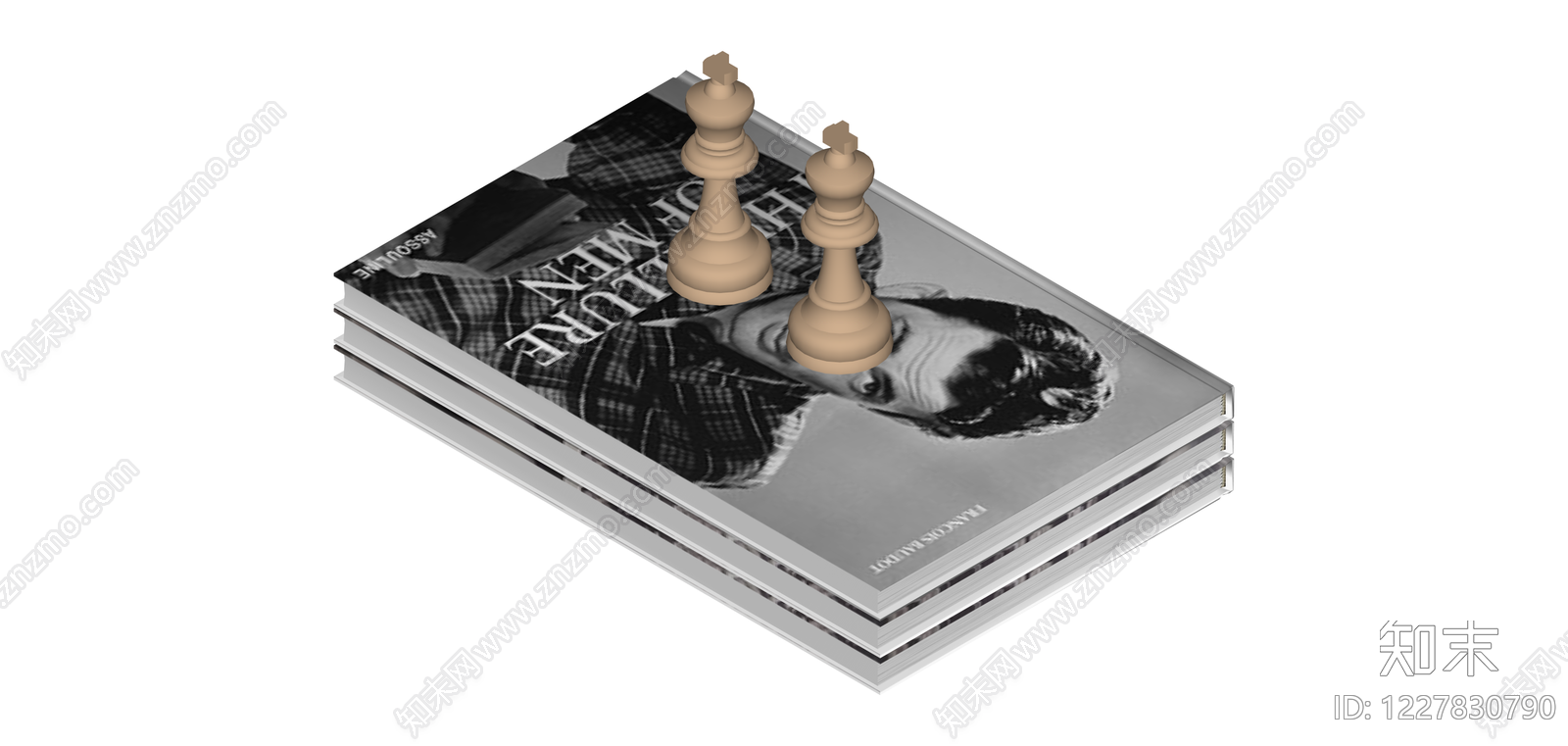 书籍与棋子组合摆件SU模型下载【ID:1227830790】