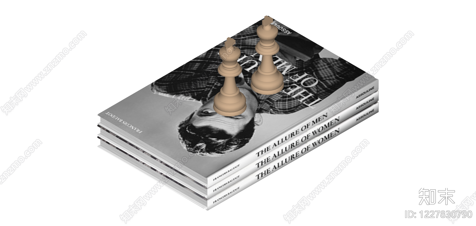 书籍与棋子组合摆件SU模型下载【ID:1227830790】