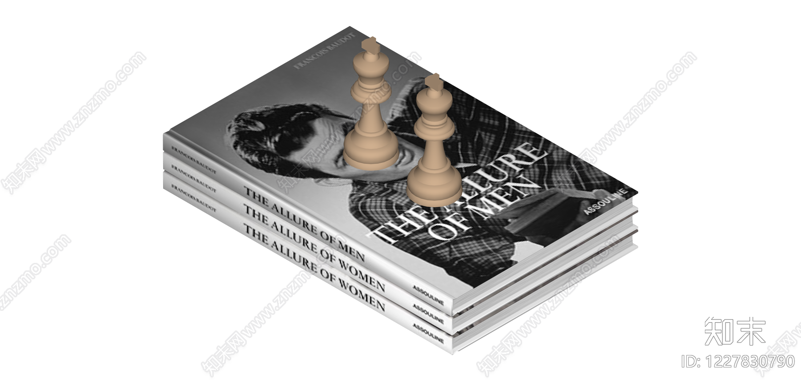书籍与棋子组合摆件SU模型下载【ID:1227830790】