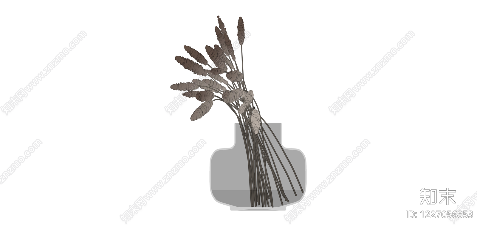 瓶中干花花束SU模型下载【ID:1227056853】