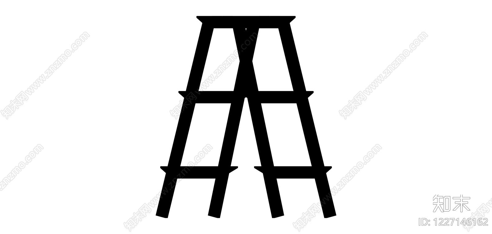 A字形梯凳SU模型下载【ID:1227146162】