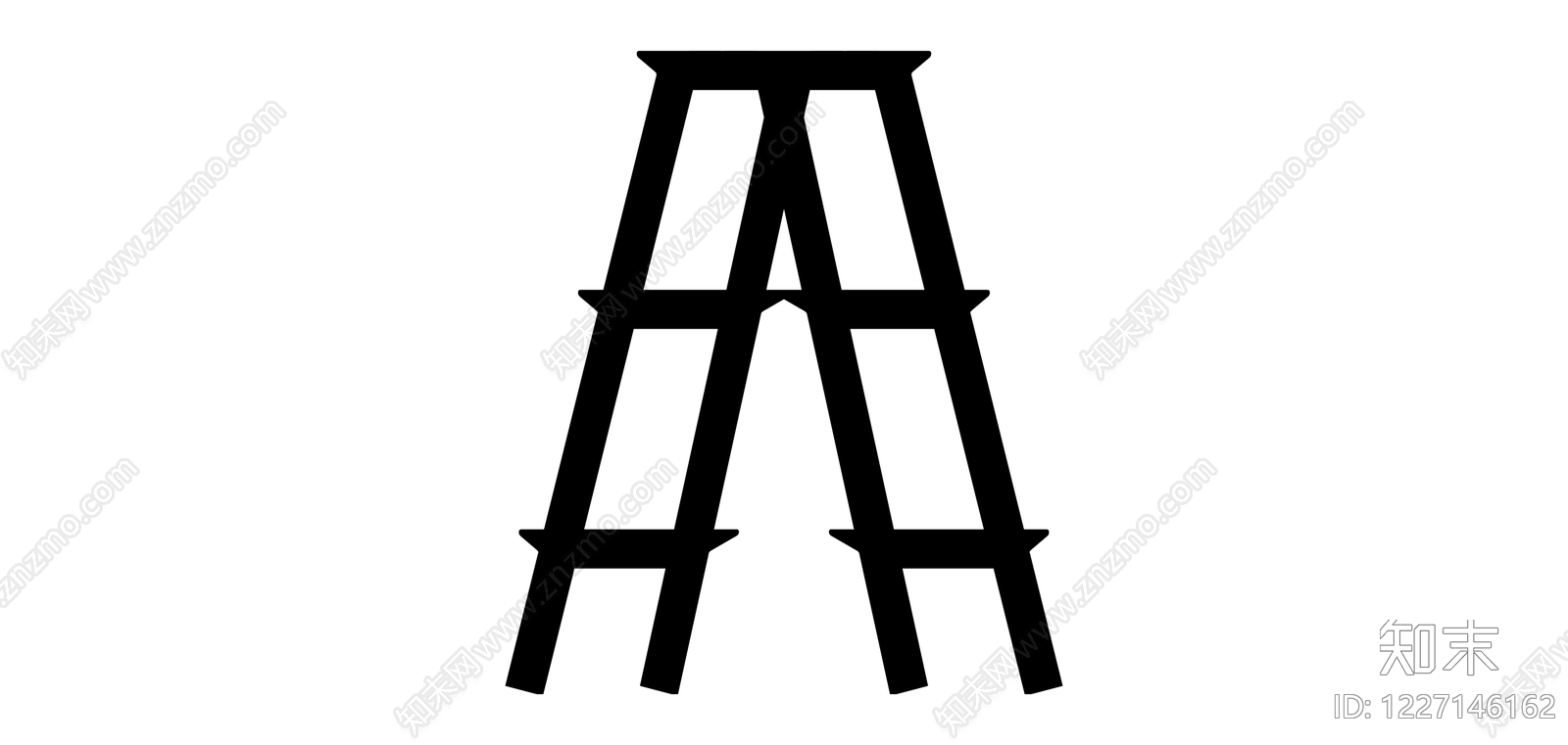 A字形梯凳SU模型下载【ID:1227146162】