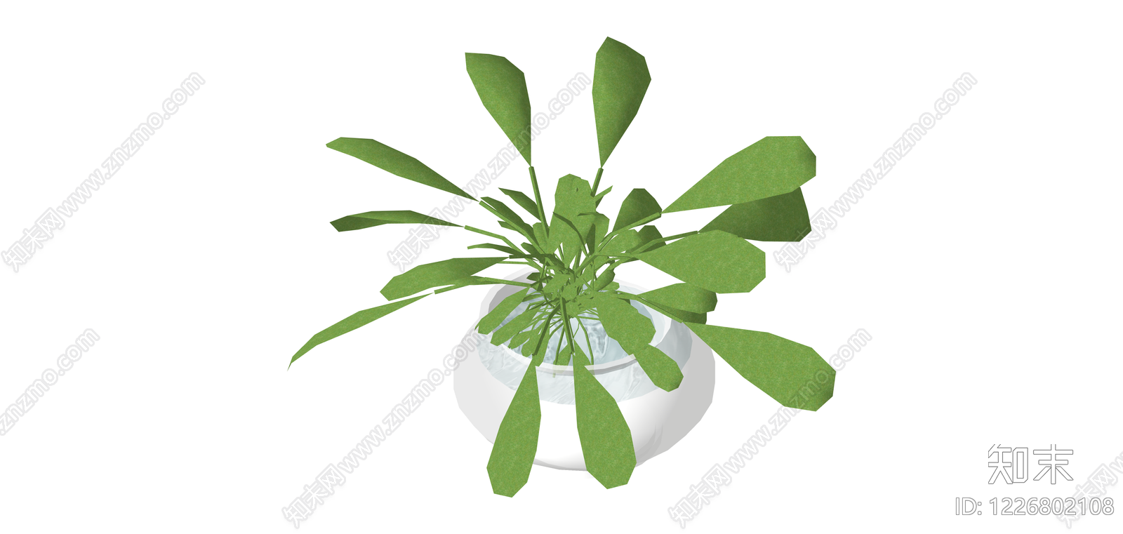 白模带盆绿植SU模型下载【ID:1226802108】